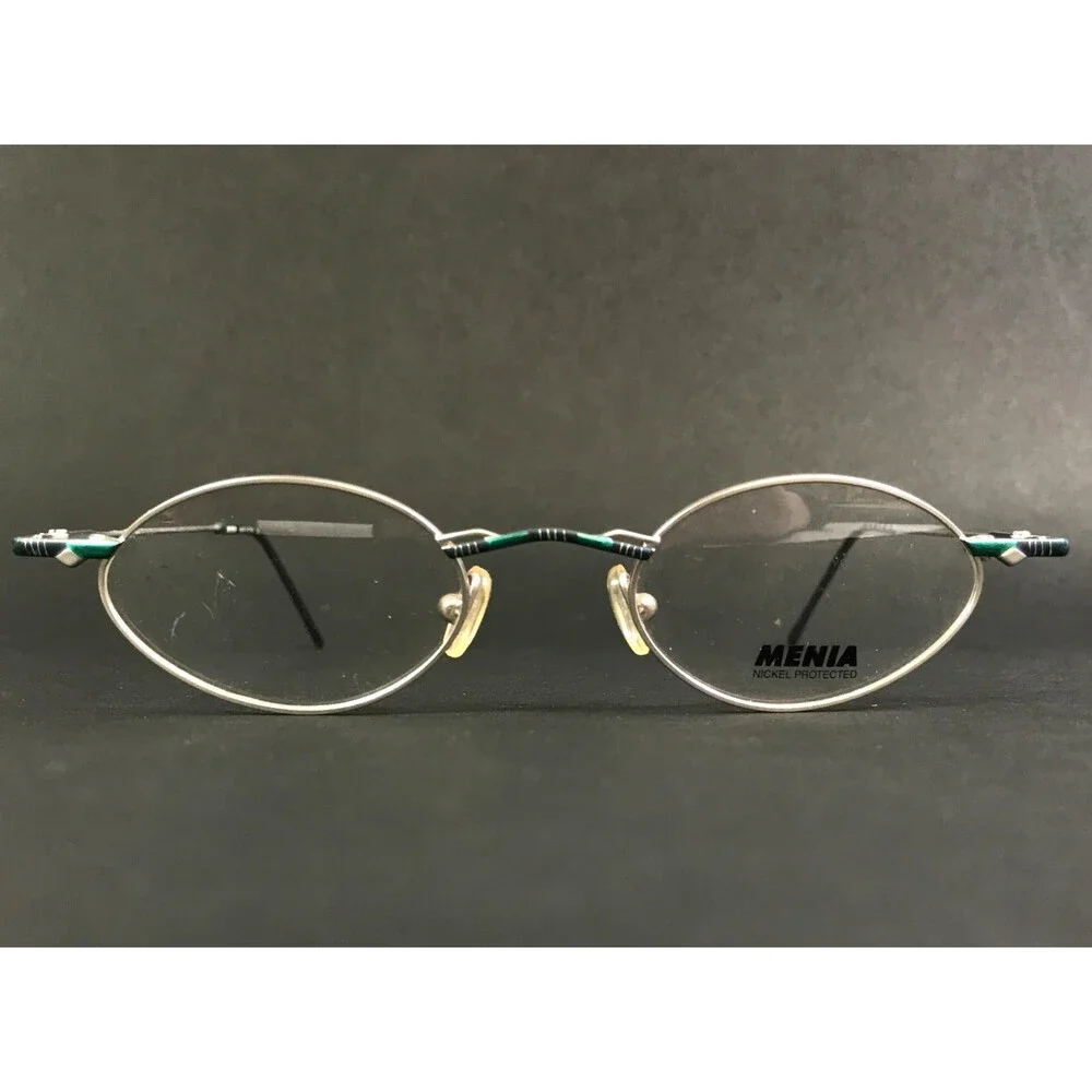 Menia Eyeglasses Frames MOD.4117 COL.745 Silver Green Oval Wire Rim 45-20-140
